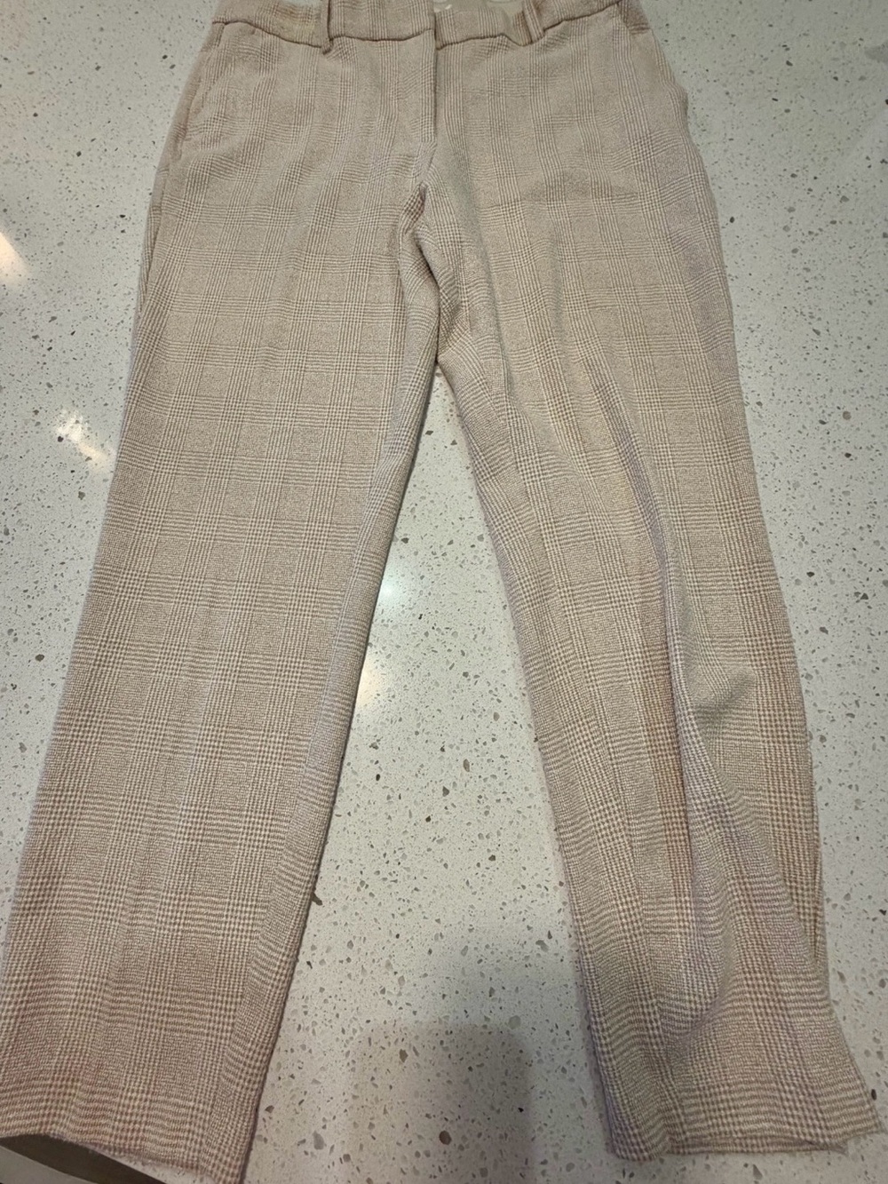 H&M Beige Plaid Women's Trousers